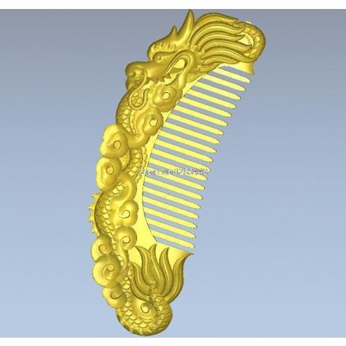 Comb with dragon 3d model relief for cnc in STL file format 3D model for CNC machine