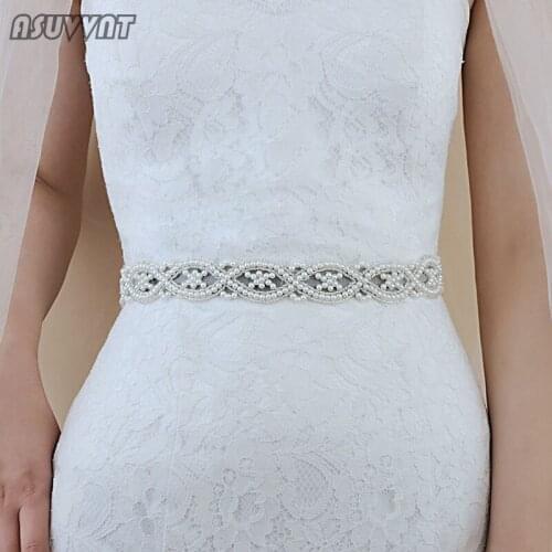 Fashion Wedding Bridal Belt Sashes Pearls Women Accessory Bride Belt Crystal Bead Wedding Handmade Belts For Party Girl Dress Up