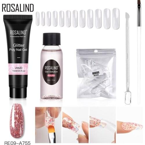 ROSALIND Gel Polish Set 15ml Extension Nails Art Design Semi Permanent UV Gel Polish All For Manicure Poly Nail Gel Kit