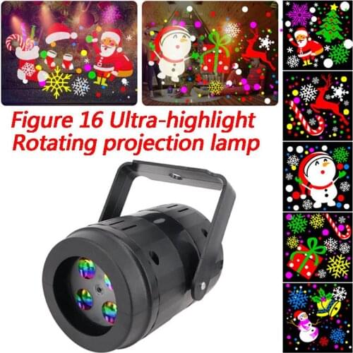 Christmas 16 Pattern Automatic Rotating LED Projector Lights Waterproof Indoor Christmas Spotlight Night Lights Landscape Lamps