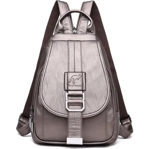 High Quality Female Vintage Backpack for Girls School Bag Travel Bagpack Back Pack Hot 6 Color Women Leather Backpacks