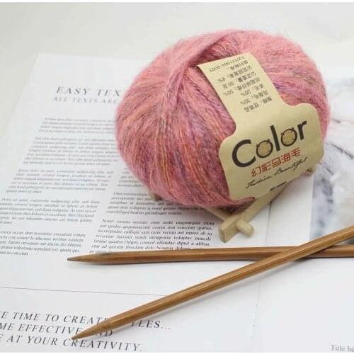 Colorful Mohair 50G Medium and Small MOHAI Angora Long Velvet Color Section Wool Yarn Hand-Woven Wool Ball