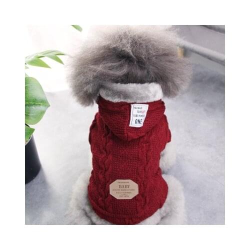 Pet Dog Clothes Winter Hooded Knit Sweater For Cat Puppy Small medium Dogs Warm Thick Classic Sweatshirt Knitwear Apperal S-2XL