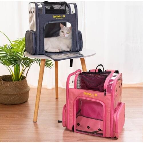 Pet Cat Carrier Backpack Breathable Cat Travel Outdoor Shoulder Bag For Small Dogs Cats Portable Packaging Carrying Pet Supplies