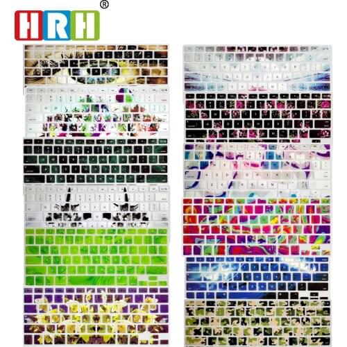 HRH Waterproof Slim Fashion Decal Silicone English Keyboard Cover Keypad Skin Protector For Mac book Pro 13" 15" 17" Air Retina