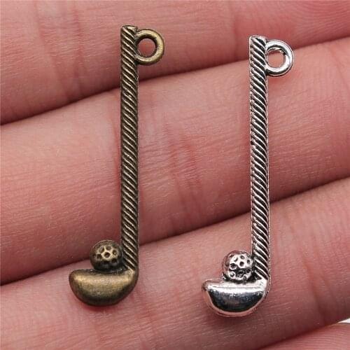 WYSIWYG 10pcs 32x8mm Pendant Golf Clubs Golf Clubs Charm Pendants For Jewelry Making Antique Silver Color Golf Pendants