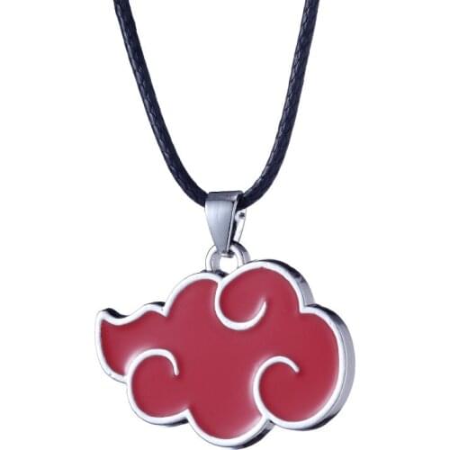 Japanese Anime Cosplay Attacking Giant Metal Red Cloud Pendant Necklace Rope Chain Chorker Necklace For Womens Mens Jewelry