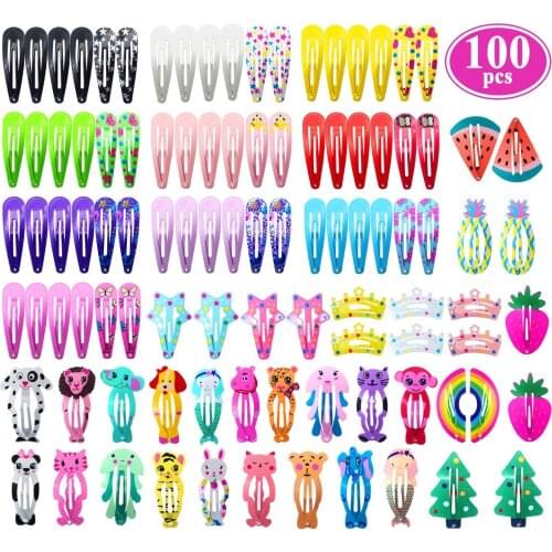 Hair Clips for Girls,No Slip Metal Snap Hair Clips Barrettes for Kids Teens Women,Cute Candy Color Cartoon Design Hair Pins,A424