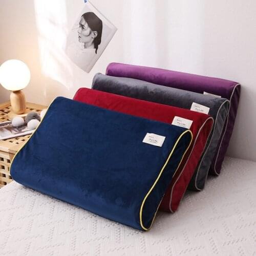Winter Warm Crystal Velvet Latex Pillowcase Solid Color Plush Soft Bed Cushion Cover 27x44 / 30x50 / 40x60CM Memory Pillows Case