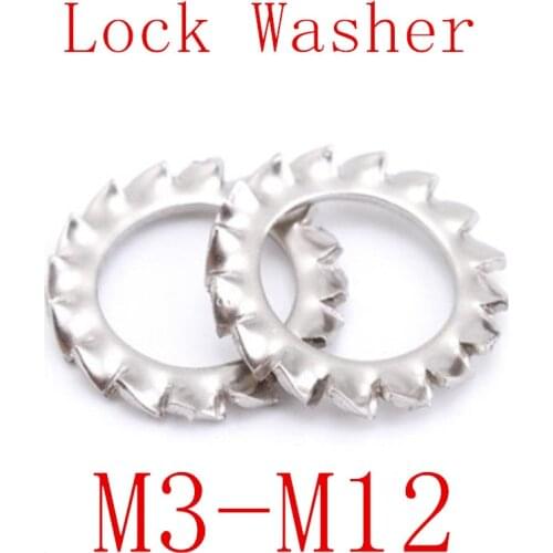 50-100Pcs DIN6798A M3 M4 M5 M6 M8 M10 304 Stainless Steel Serrated Lock Washer External Toothed Gasket Washer