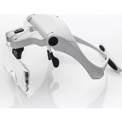 1x 1.5x 2x 2.5x 3.5x Headband LED Magnifier Head Wearing Eye Reading Magnifying Glasses Soldering Repair Lamp Magnifier Loupes