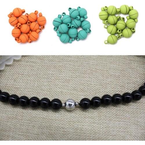 10pcs Round Ball Strong Magnetic Clasps Fit Bracelets Necklace End Clasp Connectors Jewelry 4 Colors 7mm/8mm