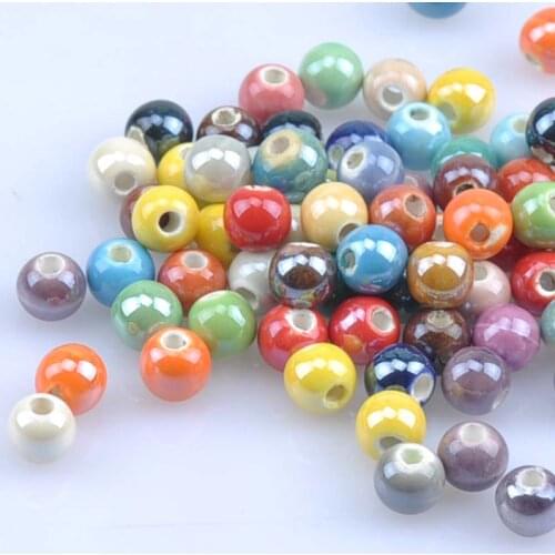 6mm 100pcs AB Mix Color Round Ceramic Bead Loose Beads Fit Jewelry Making YKL0532