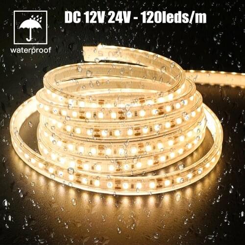 DC 12V 24V 120LEDs/m 2835 LED Strip Waterproof Natural White 4000K /3000K Warm White Flexible Tape LED Light Lamp