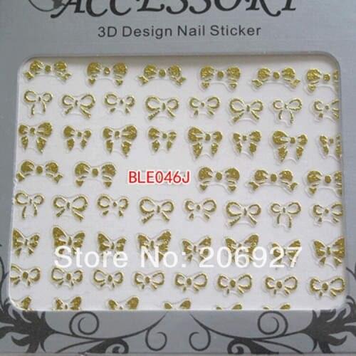 2PCS BLE046J-Gold Nail Art Cute Cartoon Sticker Nail Art Sticker