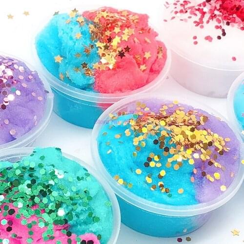 DHL 200pcs Kids Sand Cloud Slime Crystal Mud Foam Slime Box Diy Light Plasticine Putty Satisfying Toy