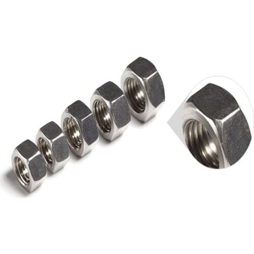 304 Stainless Steel Hex Nuts Sliver Hexagon Nuts DIN934 M1.6/M2/M2.5/M3/M4/M5/M6/M8/M10/M12/M14/M16/M18/M20/M22/M24