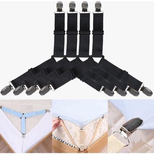 4Pcs/set Elastic Bed Sheet Grippers Clip Mattress Cover Blankets Mixed Clothes Holder Fasteners Slip-Resistant Belt Clips Gadget