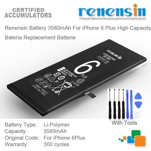 Renensin Battery 3580mAh For iPhone 6 Plus High Capacity Bateria Replacement Batterie