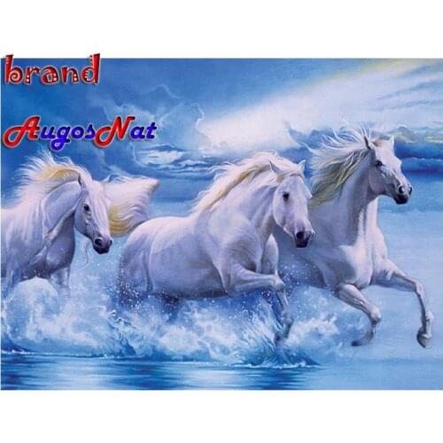 Full diamond painting running horse rhinestone embroidery scenery mosaic decor sticker diamond dots poster wall paper diy craft