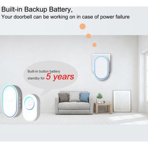 1 Pcs Tuya Smart life App Wireless Doorbell WiFi Alarm System 58 Sound EU US Plug Doorbell Intelligent Remote Home Alarm System