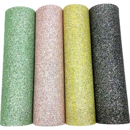 Colorful Shiny Fine Glitter Matte Faux Artificial Leather Fabric Sheet for Making Shoe Upper/Bag/Hair Bow/Craft/Wallpaper