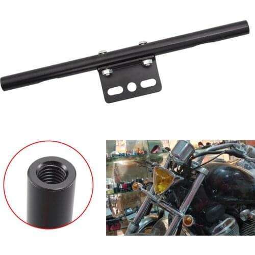 Black Front Rear Short Mount Turn Signal Light Tube Bar Bracket For Harley Honda Yamaha Suzuki Kawasaki Chopper Touring