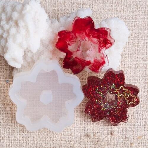 DoreenBeads Silicone Resin Mold For Jewelry Making Sakura Flower Craft DIY White 32mm(1 2/8") x 31mm(1 2/8"), 1 Piece