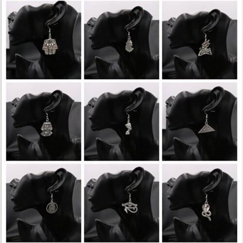 Ancient Egyptian Civilization Metal Earrings Pharaoh Charm Cleopatra Charm Pyramid Charm Cobra Charm Patron Saint Charm 1pair