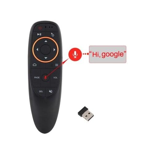 G10 Voice Air Mouse with 2.4GHz Wireless 6 Axis Gyroscope Microphone IR Remote Control For Smart tv Android Box PC