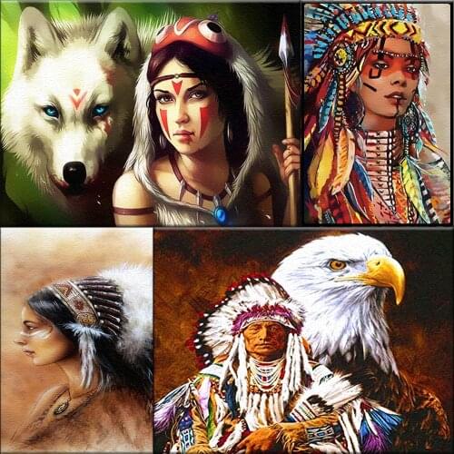 DIY Paintings By Numbers For Adult Indian Figure Picture Digital Oil Painting Art Supply Canvas Painting Home Decor Unique Gift