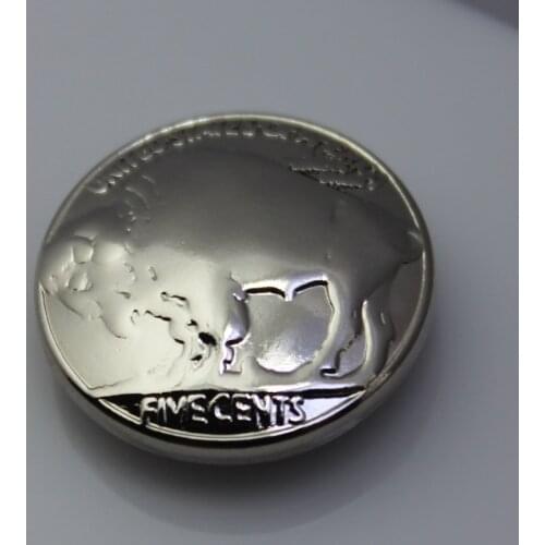 KBC02) 50pc 3/4'' Metal Concho Buffalo Head Concho Silver Leathercraft