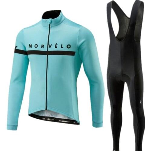 2021 Pro team Morvelo long sleeve Cycling Jersey pants Set Cycling Clothing Road Bike Jerseys Bicycle Clothes Bib Pants Suits