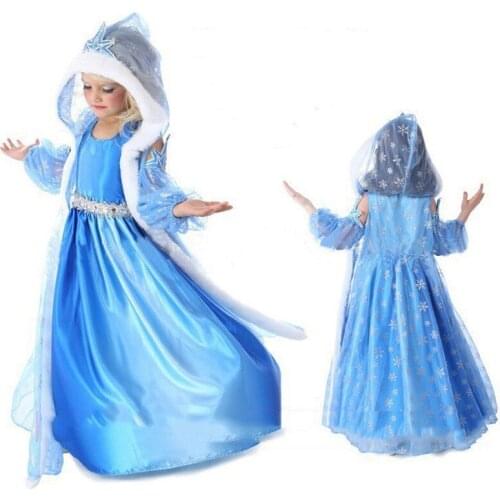 LOVE DD&MM Girls Sets Christmas New Childrens Wear Girls Sweet Sleeveless Tank Lace Dress + Mesh Hooded Princess Cloak Set