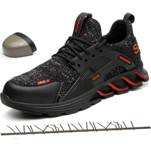 Luxury Brand Mens Work Safety Shoes Steel Toe Cap Fashion Breathable Sports Shoes Breathable Lightweight Designer Sneakers