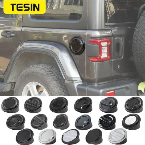 TESIN Tank Covers for Jeep Wrangler JL 2019 Car Gas Tank Cap Fuel Filler Door Cover For Wrangler JL 2018-2020 Accessories