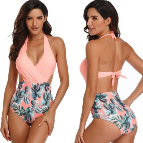 Halter Swimwear 2020 Stripe One Piece Swimsuit Women Backless Monokini Swimsuit Bodysuit Monokini Maillot Beachwear Bathing Suit