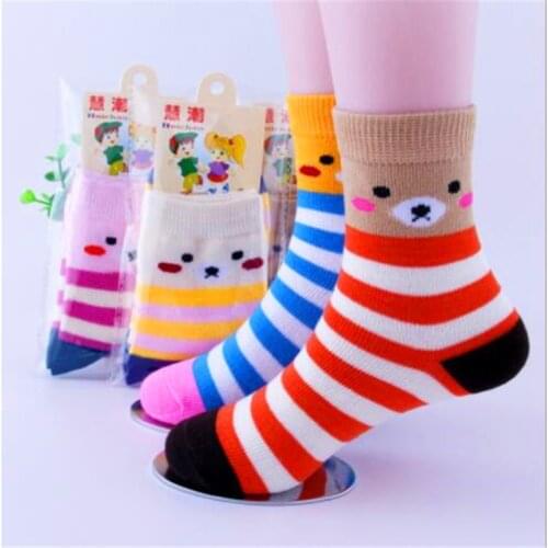 6 Pairs/Lot Cartoon Bear Baby Socks autumn and winter Children Sock Breathable Cotton Kid Socks For Boys Girls Socks 1-12 Years