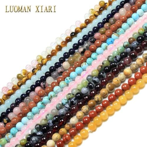 Wholesale Natural 3mm Stone Beads Rose Quartzs Crystal Tiger Eyes Agates For Jewelry Making DIY Bracelet Material Strand 15