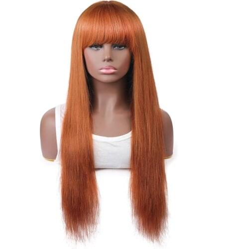 Remy Human Hair Capless costume Wig full Part style Brazilian Hair Straight Wig 130% Density with Baby Hair Natural Hairline