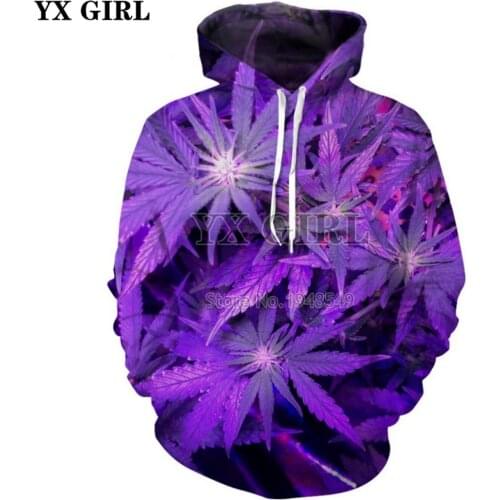 Drop shipping 2020 New style Fashion hoodies Purple Weed 3d Print Hoodie Mens Womens Casual Hooded Sweatshirt TZ-246