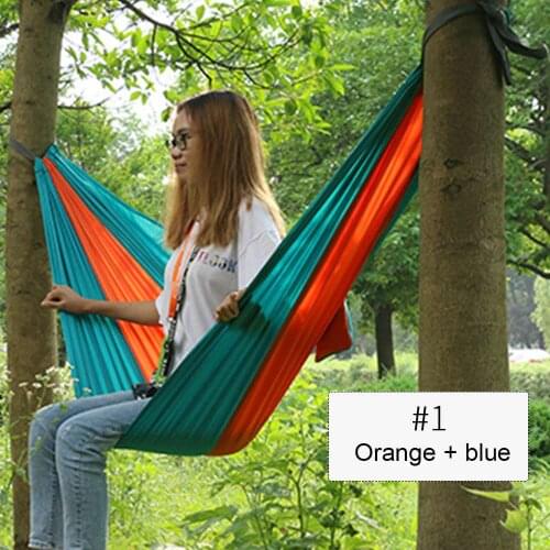Outdoor Hammock Portable Garden Hammock Sports Home Travel Camping Swing Canvas Stripe Hang Bed Hammock Double Single People