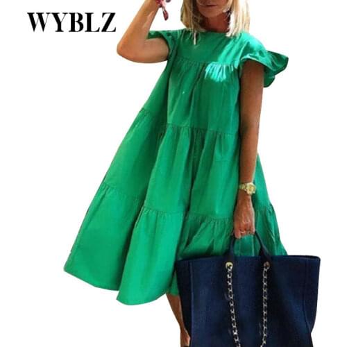 Plus Size S-3XLSummer Dress Women 2021 New Fashion Sundress Holiay Vintage Ruffled Party Dresses Casual Vestidos Femme Robe