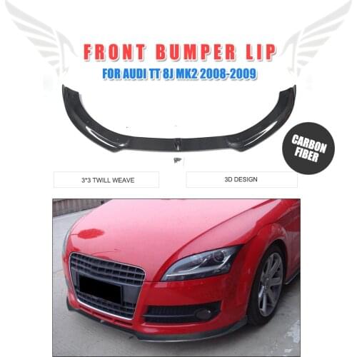 Carbon Fiber Front Bumper Lip Spoiler for Audi TT 8J MK2 Convertible Coupe 2-Door 2008 - 2009 Head Bumper Guard