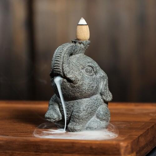 Lucky Elephant Statue Animal Figurine Trunk Facing Upwards Wealth Decor Home Decoration Oriental Mascot Originality Gift