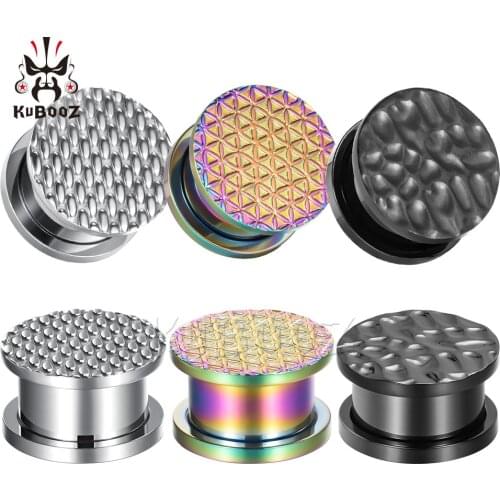 Wholesale Price Stainless Steel Embossing Ear Plugs Tunnels Expanders Body Piercing Jewelry Earring Gauges Stretchers 32PCS