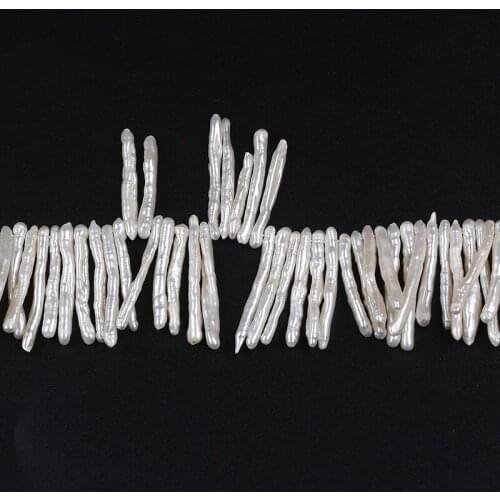 25-27mm Freshwater Flawless Toothpick Shape Pearl String Wholesale Loose Pearls for Design
