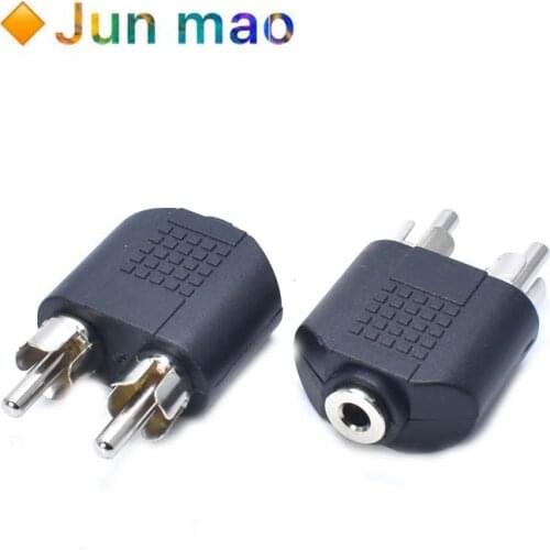1PCS Audio 3.5 female to double lotus connector 1 / 2 stereo 3.5mm female to 2rca male dual tone