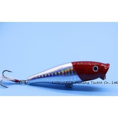 1Pcs Popper Fishing Lures 8.5g/75mm 3D Eyes artificial Hard Bait Crankbait Wobblers with two treble hooks Japan fishing tackle