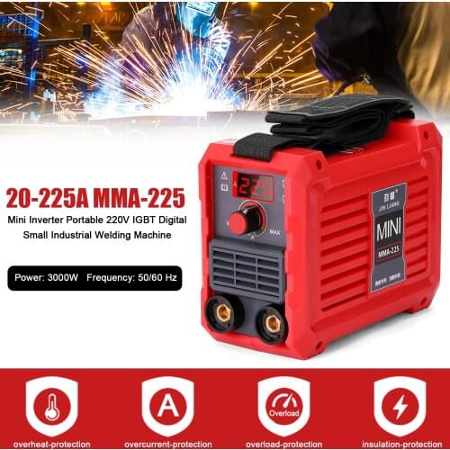 20-225A MMA-225 Electric Welding Machine Household Mini Inverter Portable 220V IGBT Digital Small Industrial Welding Machine